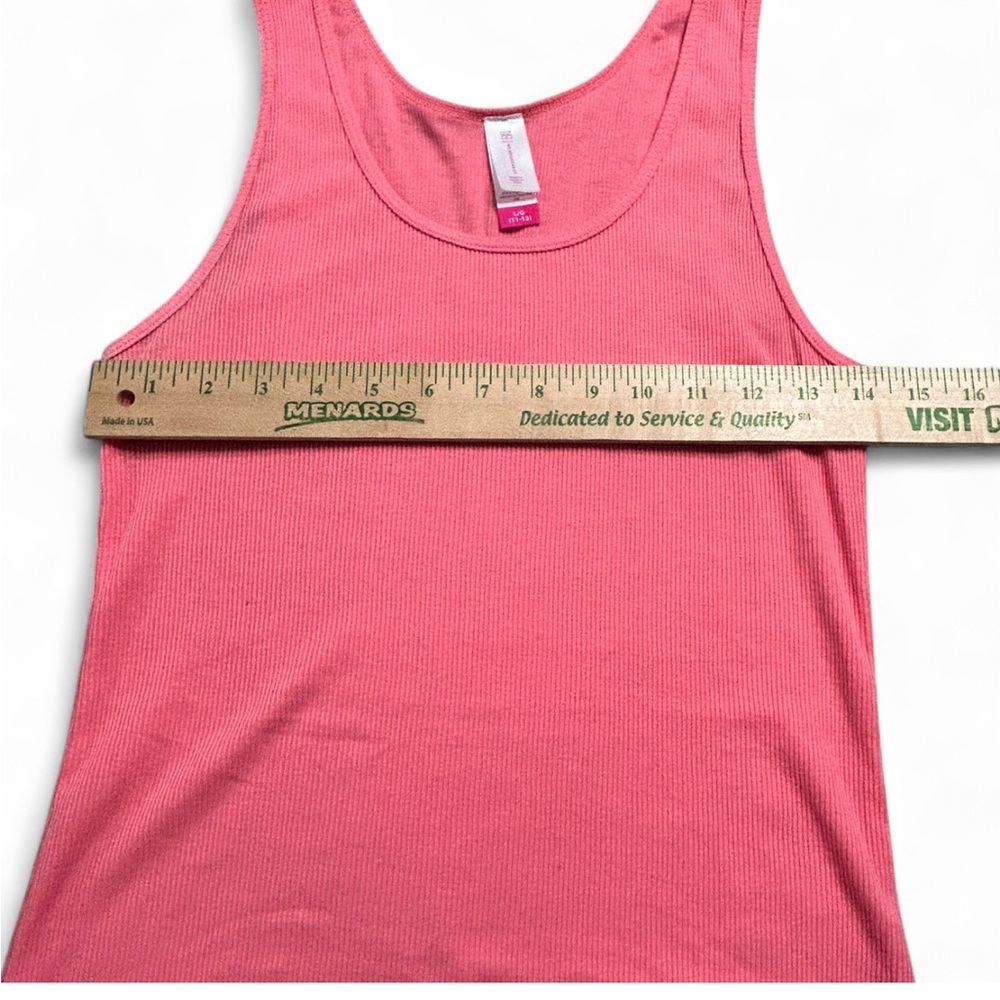 NO BOUNDARIES Pink Ribbed Lace Trim Tank Top L (11-13) NWOT - Picture 6 of 7